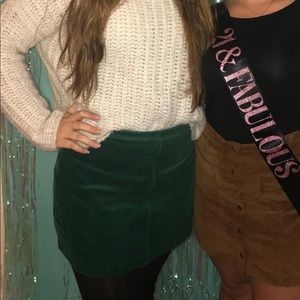 Green Corduroy Skirt